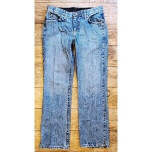 Wrangler Women’s No Gap Cash Bootcut Blue Jeans Slit Hem Embroidered 5/6